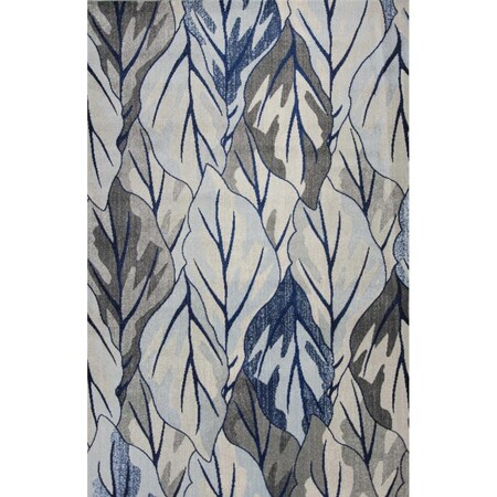 Palacedesigns Polypropylene Grey & Navy Area Rug - 5 ft. 3 in. x 7 ft. 7 in. PA3661477